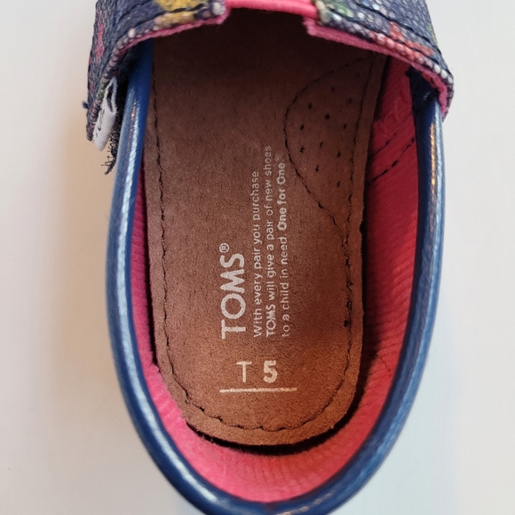 TOMS Toddler Girls Glitter Stars Classic Velcro 5T - Picture 9 of 9